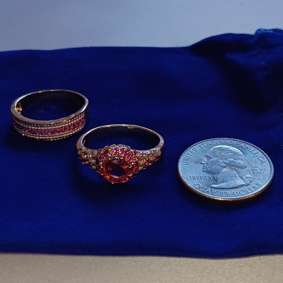 Sapphire rings size 10 (lab created) set - Picture 3 of 7